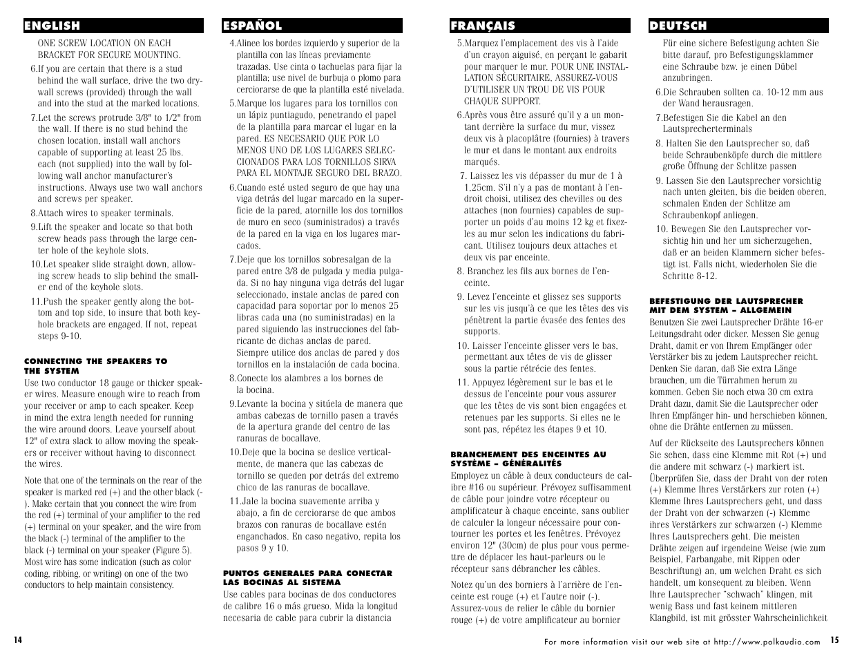 Polk Audio f/x1000 User Manual | Page 8 / 14