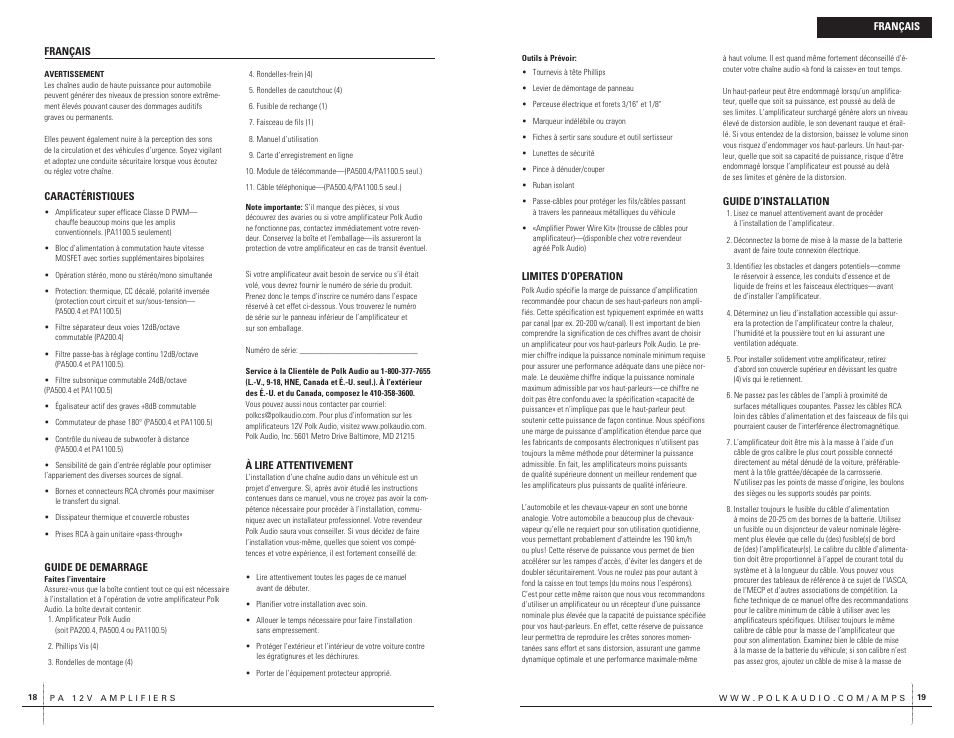 Polk Audio PA200.4 User Manual | Page 10 / 43