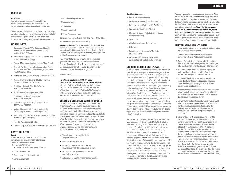 Polk Audio PA200.4 User Manual | Page 22 / 43