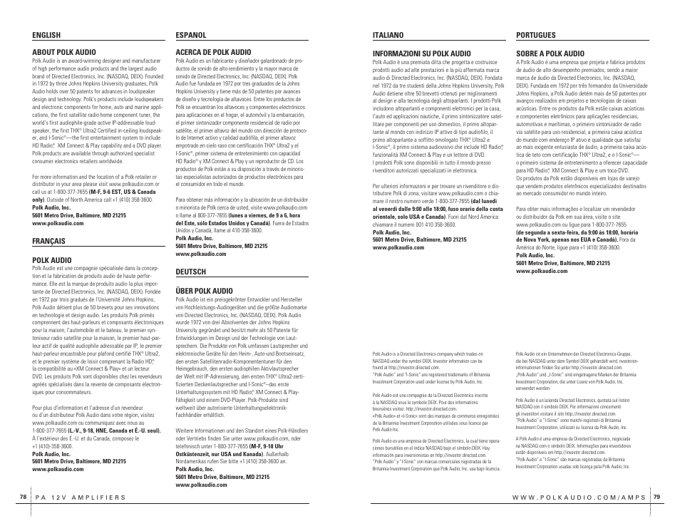 Polk Audio PA200.4 User Manual | Page 40 / 43