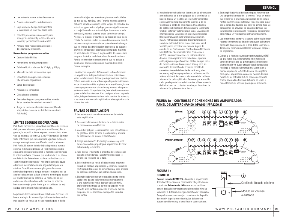 Polk Audio PA400.1 User Manual | Page 15 / 39