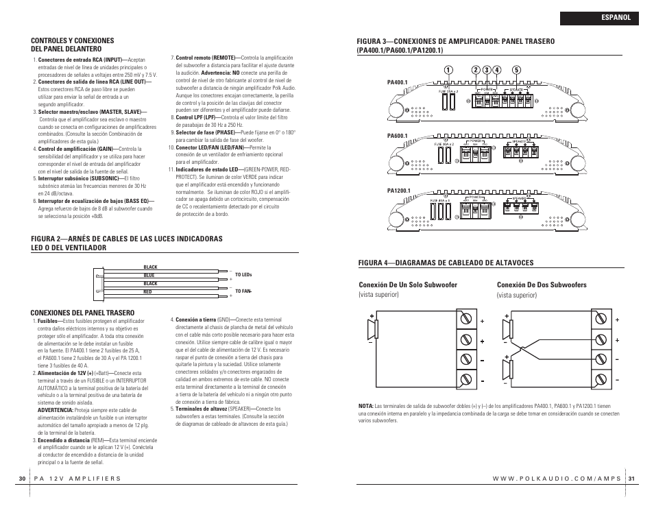 Polk Audio PA400.1 User Manual | Page 16 / 39