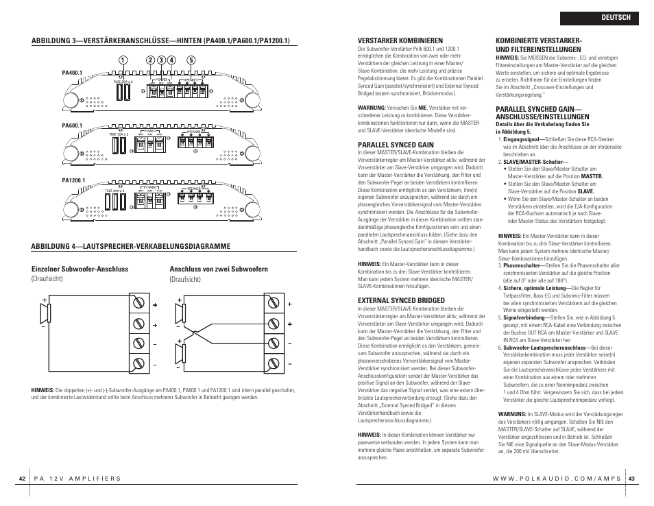 Polk Audio PA400.1 User Manual | Page 22 / 39