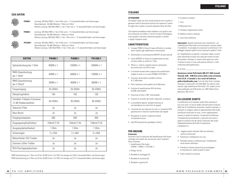 Polk Audio PA400.1 User Manual | Page 25 / 39