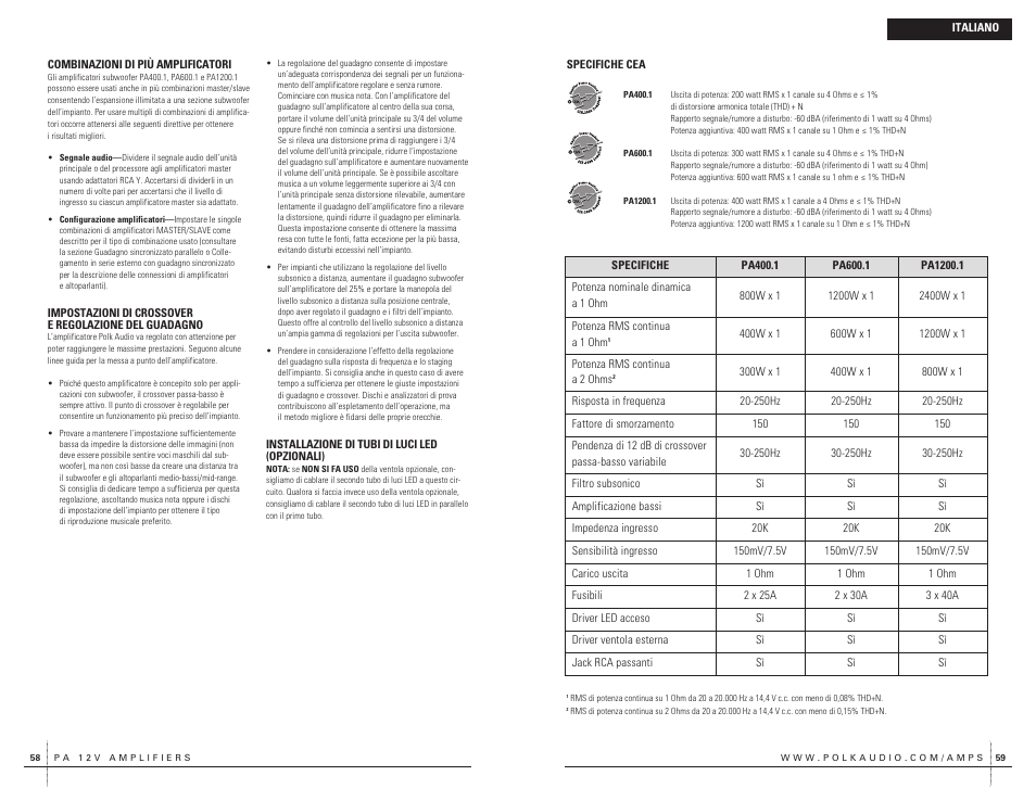 Polk Audio PA400.1 User Manual | Page 30 / 39