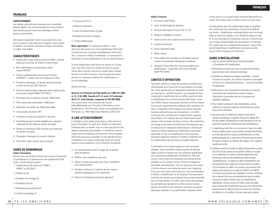 Polk Audio PA400.1 User Manual | Page 9 / 39