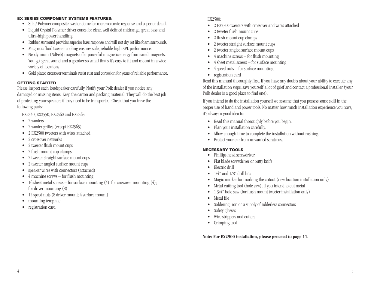 Polk Audio EX SERIES II User Manual | Page 3 / 8
