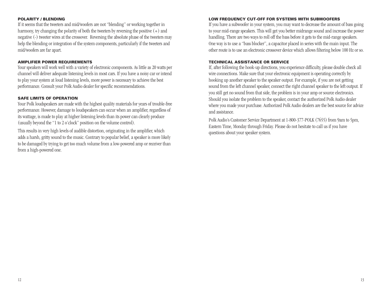 Polk Audio EX SERIES II User Manual | Page 7 / 8