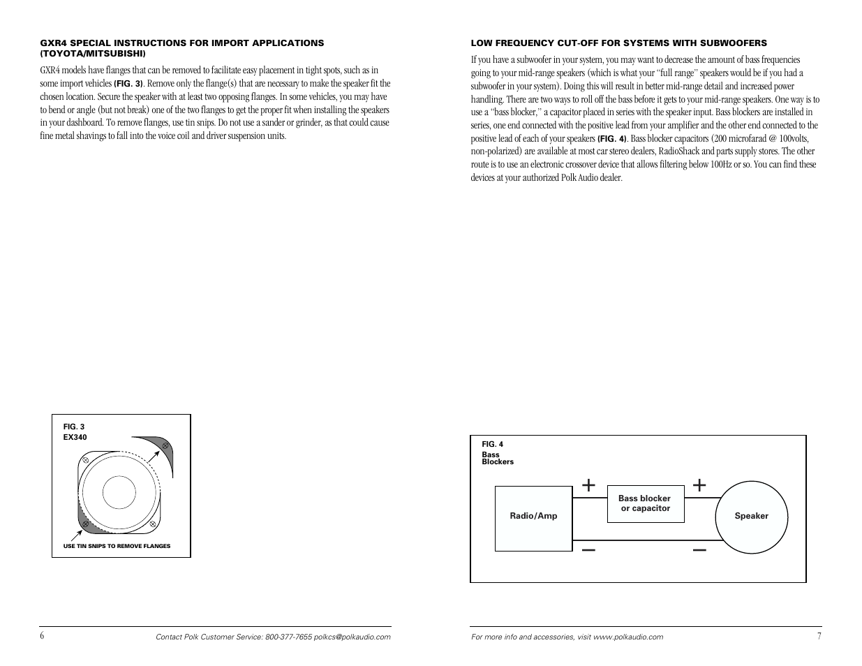 Polk Audio Full Range Loudspeakers GXR4 User Manual | Page 4 / 6