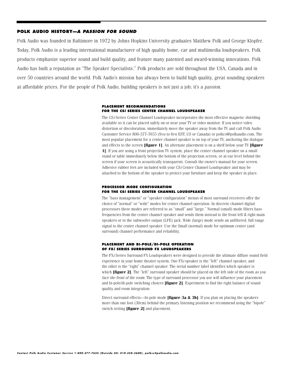 Polk Audio FXI30 User Manual | Page 2 / 8