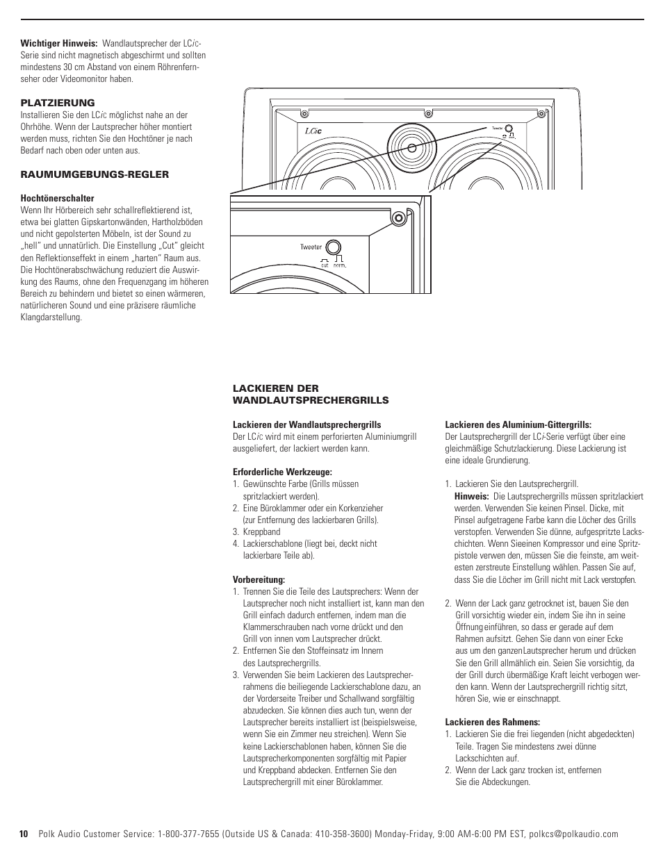 Polk Audio LCi-C User Manual | Page 10 / 22