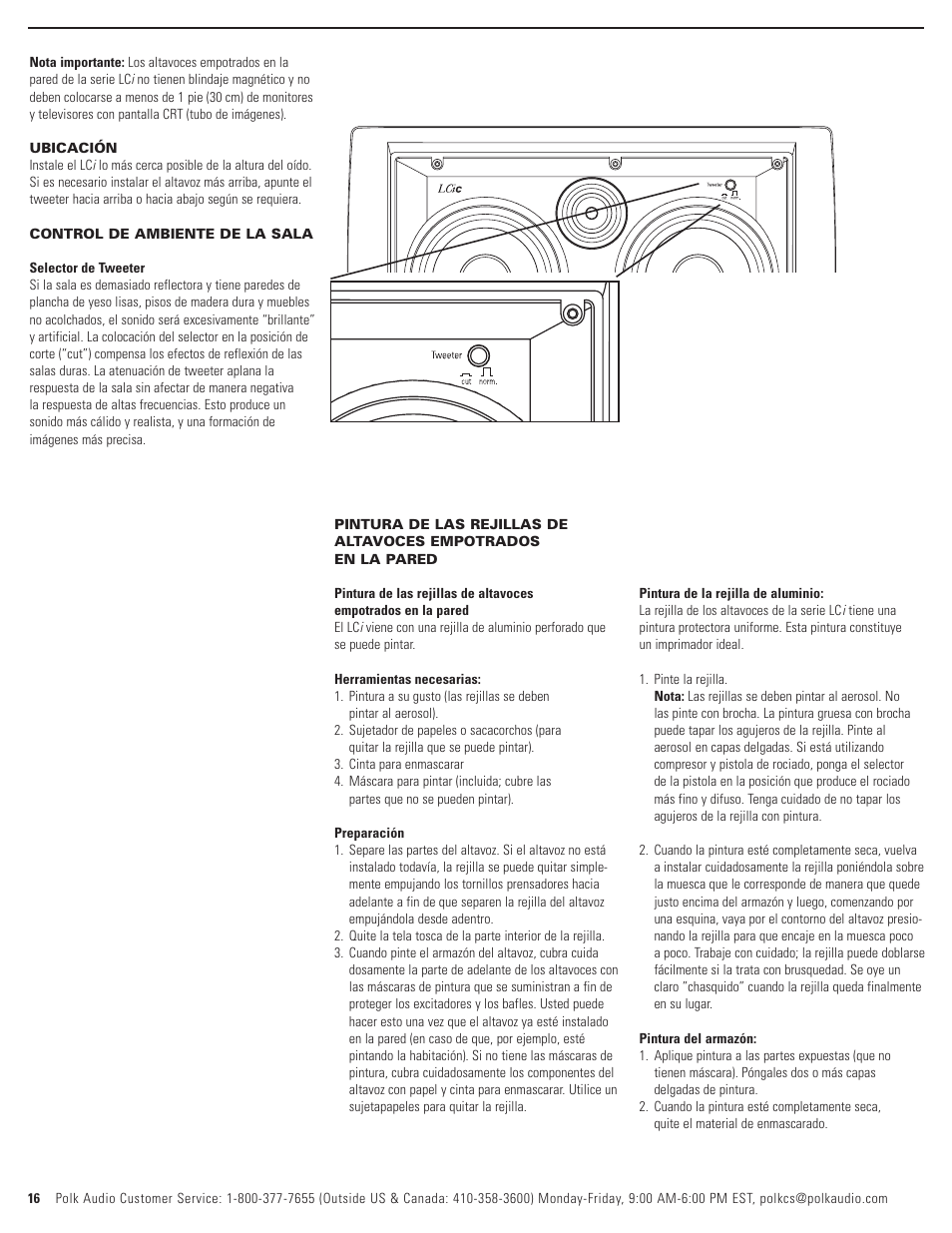 Polk Audio LCi-C User Manual | Page 16 / 22