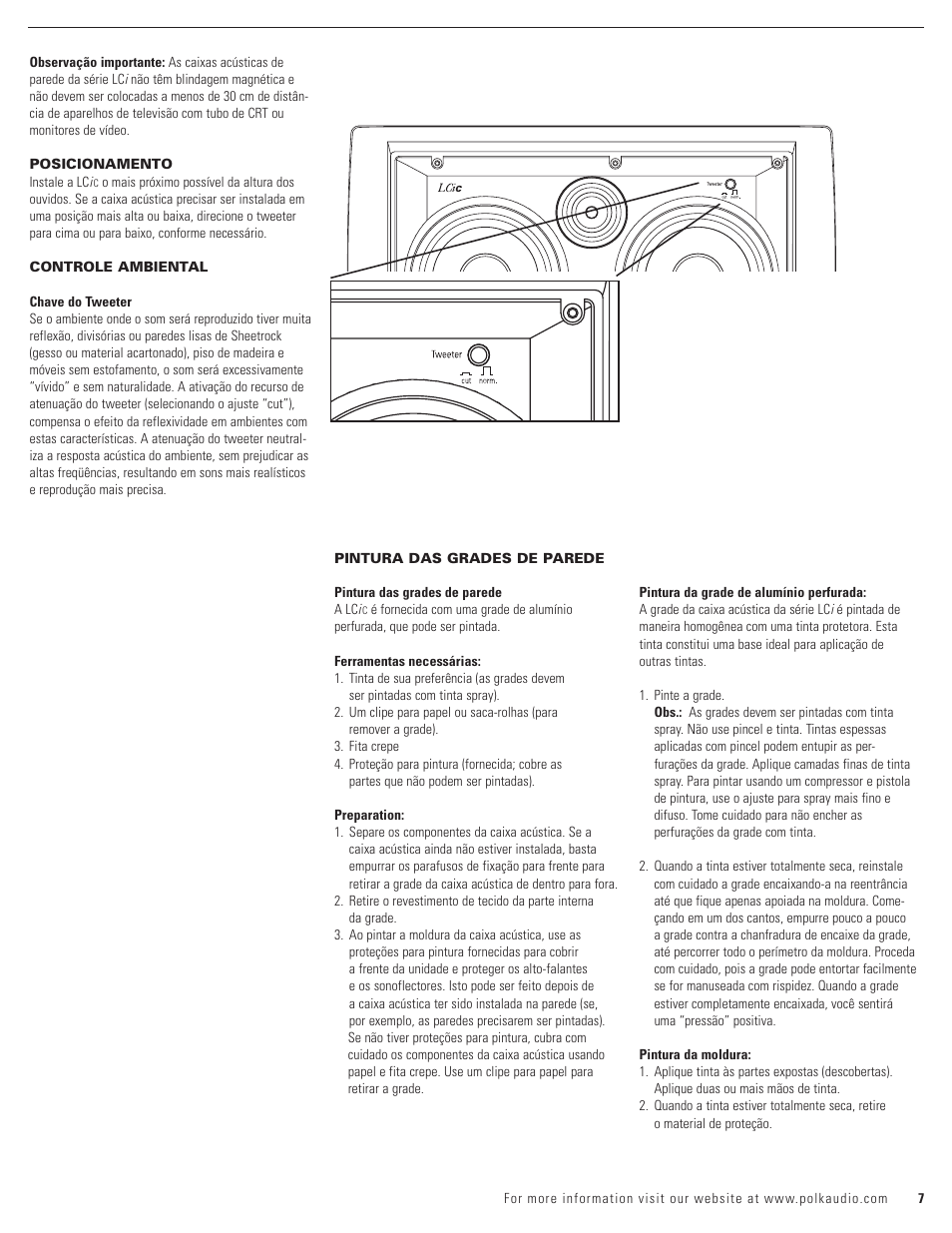 Polk Audio LCi-C User Manual | Page 7 / 22