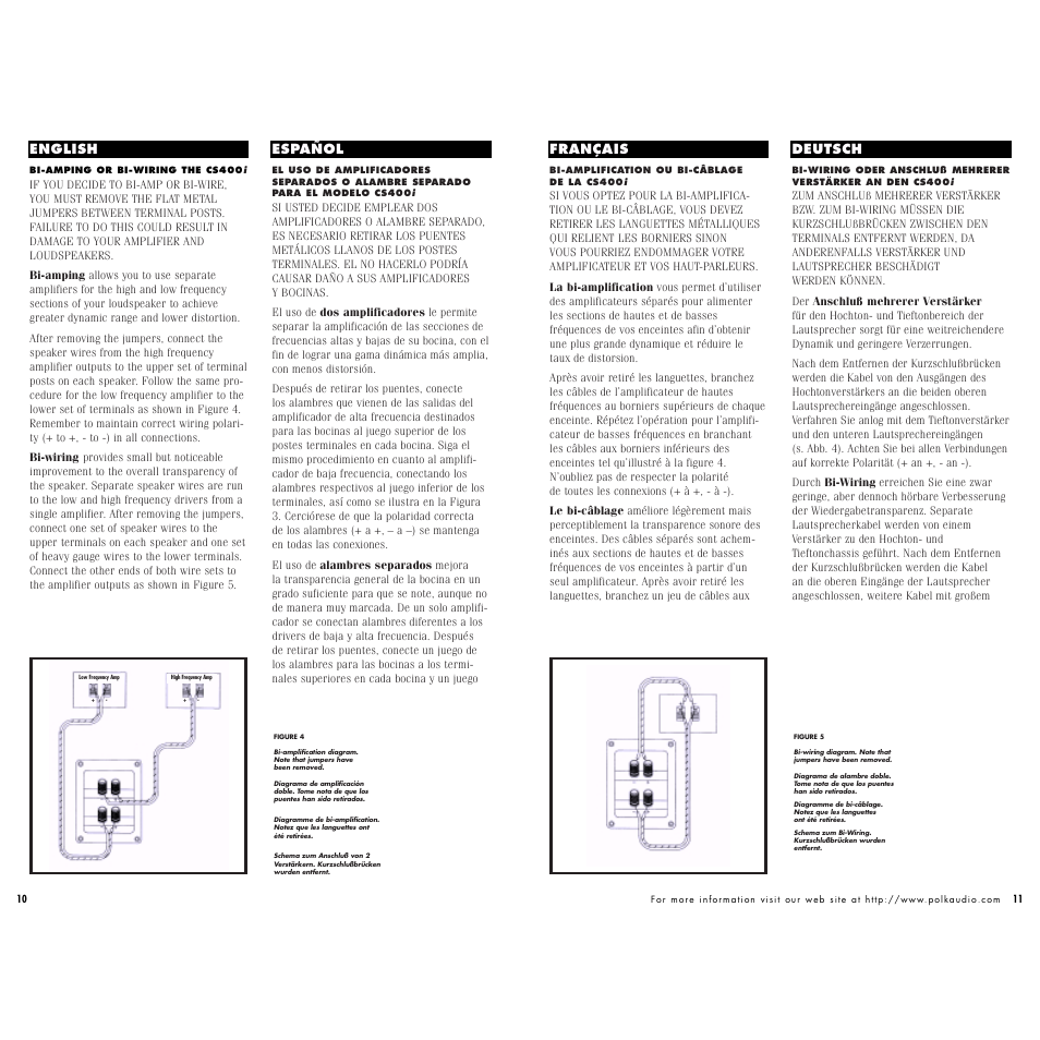 English español français deutsch | Polk Audio CS 245i User Manual | Page 6 / 10