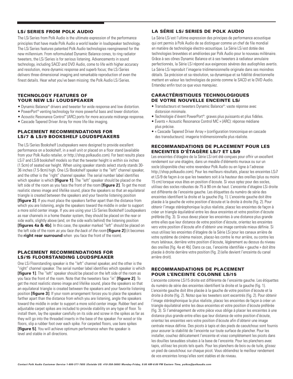 Polk Audio Polkaudio Bookshelf Loudspeaker LSi7 User Manual | Page 2 / 8