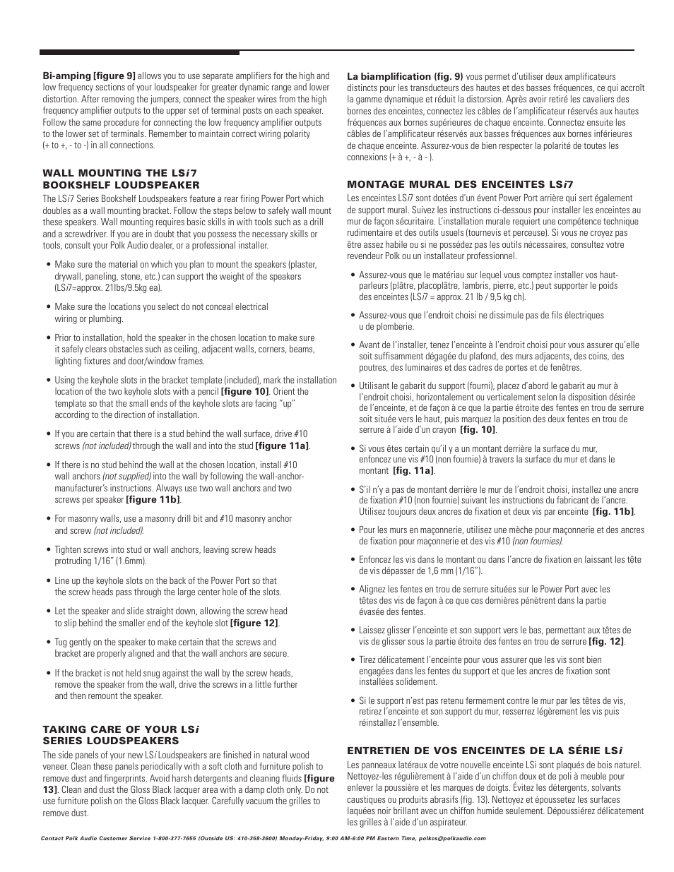 Polk Audio Polkaudio Bookshelf Loudspeaker LSi7 User Manual | Page 6 / 8