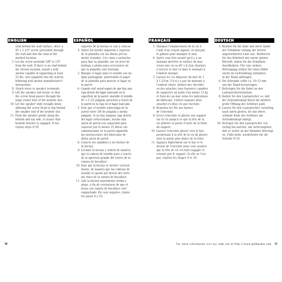 Polk Audio FX500i User Manual | Page 7 / 12