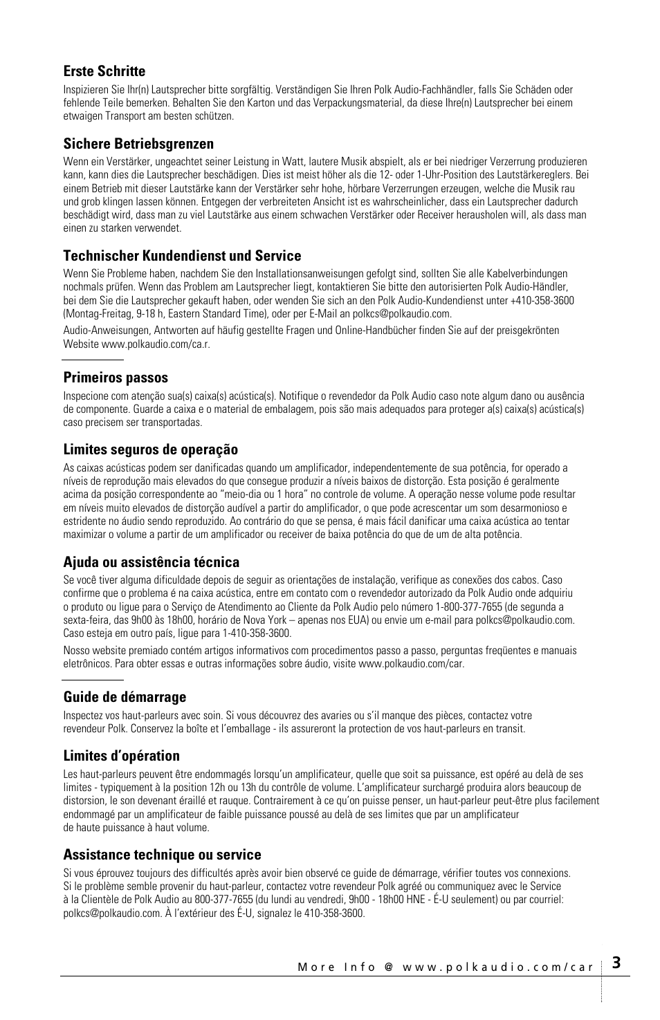 Polk Audio polkaudio the speaker specialists DB400 User Manual | Page 3 / 12