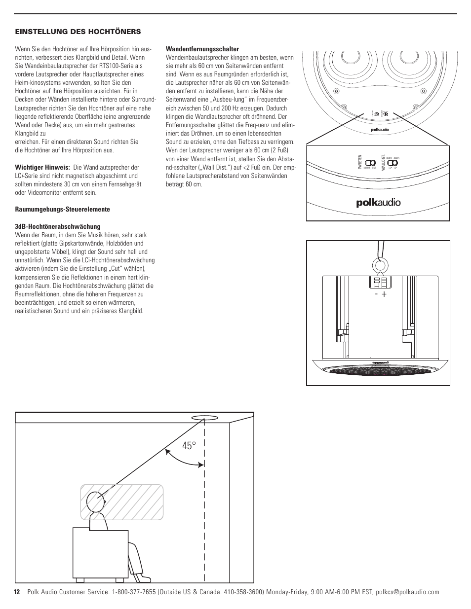 Polk Audio LCi-RTS100 User Manual | Page 12 / 28
