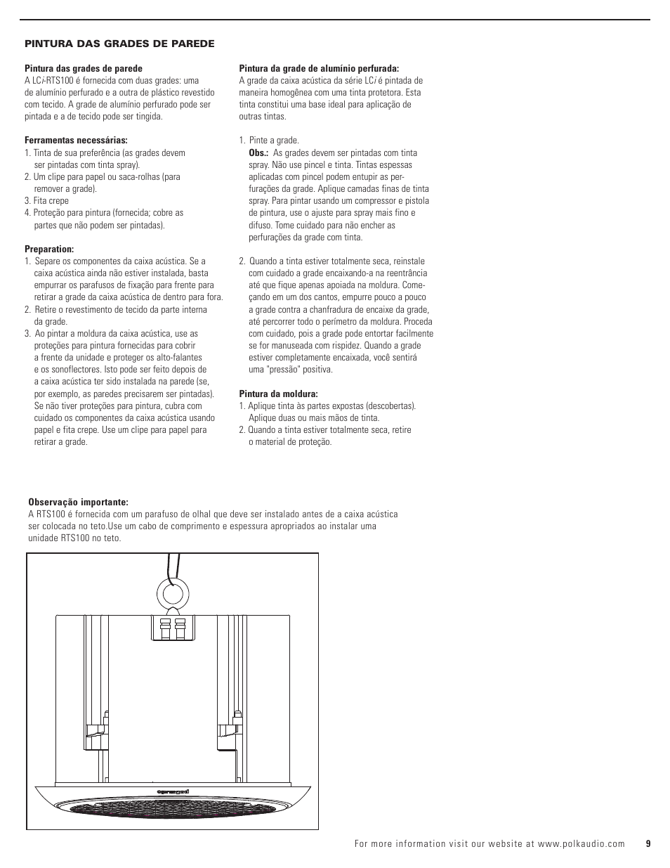 Polk Audio LCi-RTS100 User Manual | Page 9 / 28