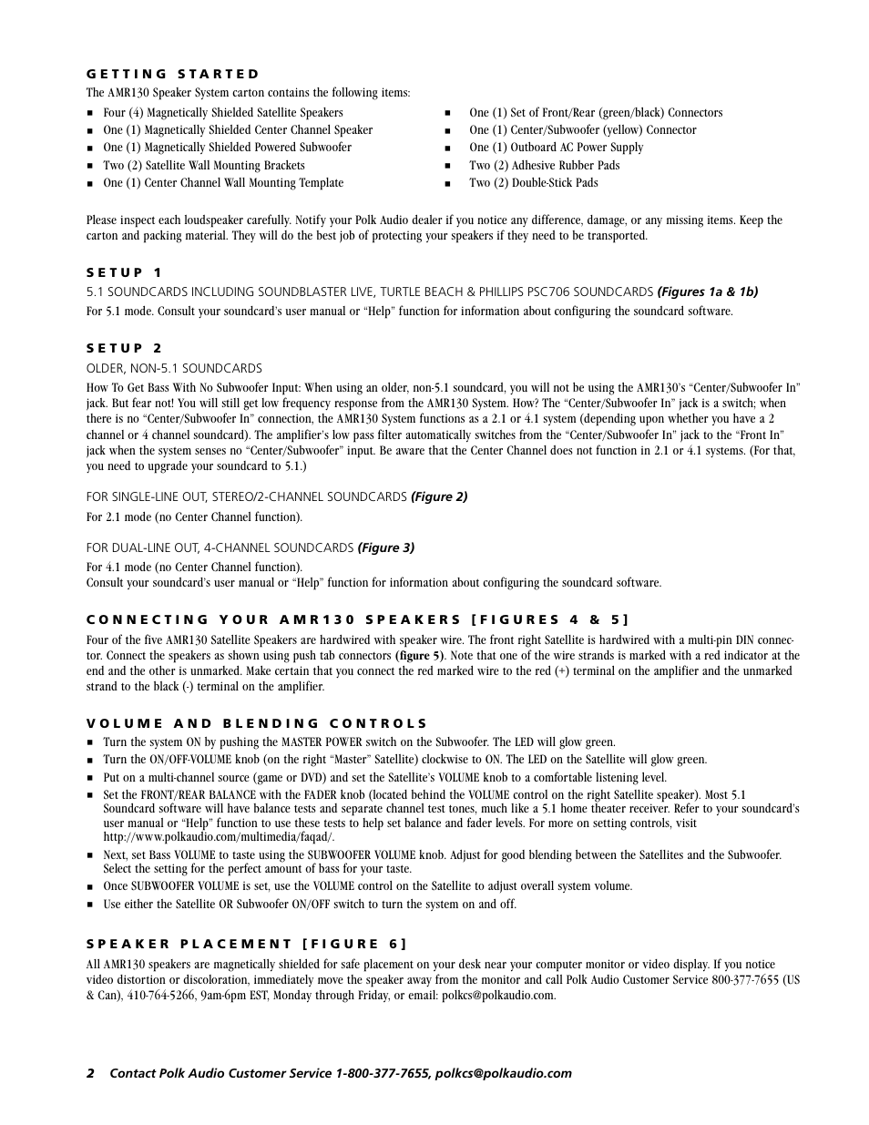 Polk Audio AMR 130 User Manual | Page 4 / 8