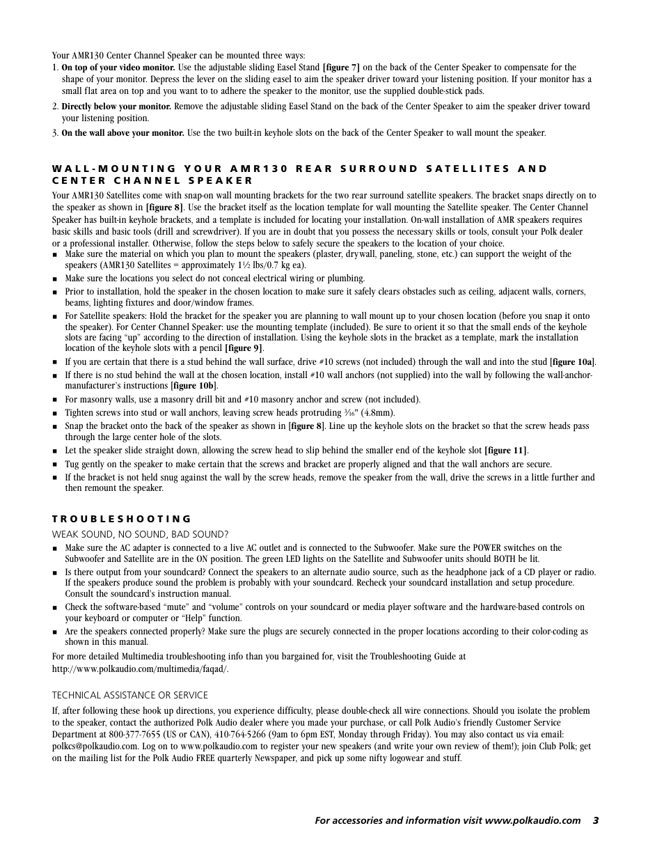 Polk Audio AMR130 User Manual | Page 5 / 8