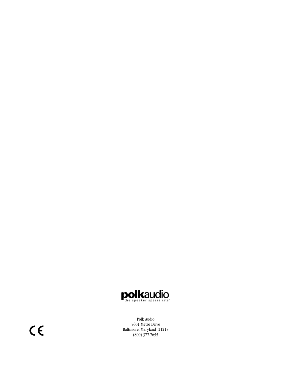 Polk Audio 5601 User Manual | 12 pages