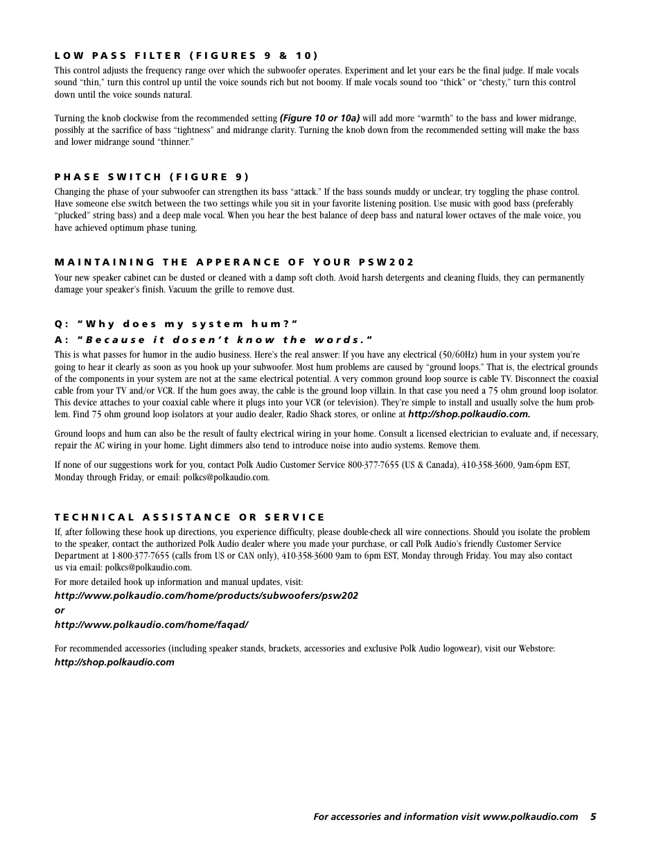 Polk Audio 5601 User Manual | Page 6 / 12