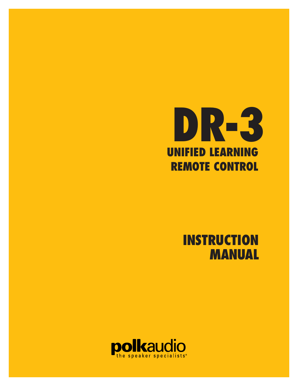 Dr-3 remote manual, Dr-3 | Polk Audio DP-1 User Manual | Page 25 / 46