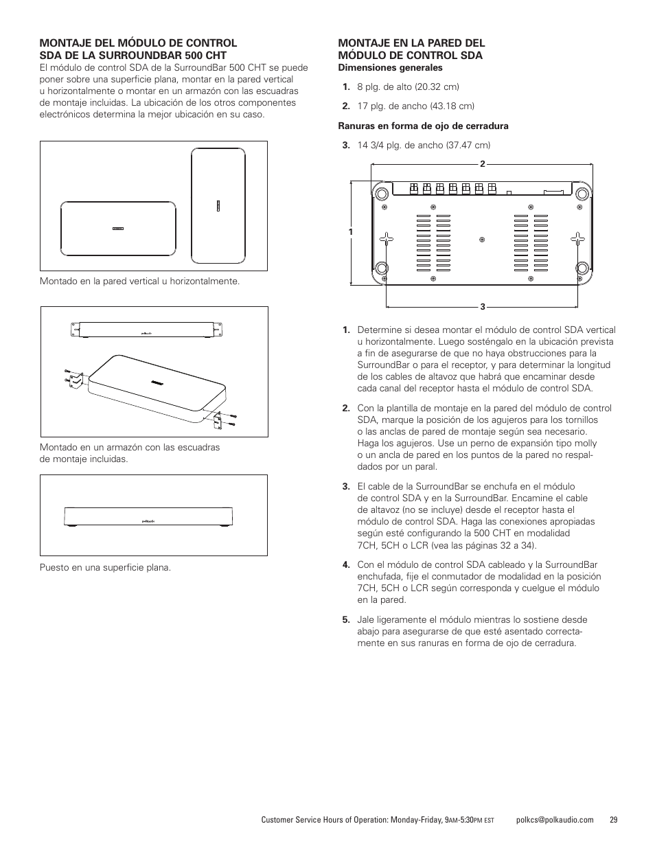 Polk Audio SurroundBar 400 Component Home Theater Speaker Bar CHT400 User Manual | Page 29 / 40