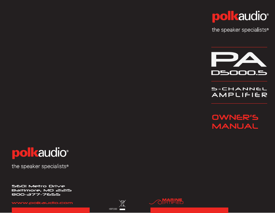 Polk Audio D5000.5 User Manual | 34 pages