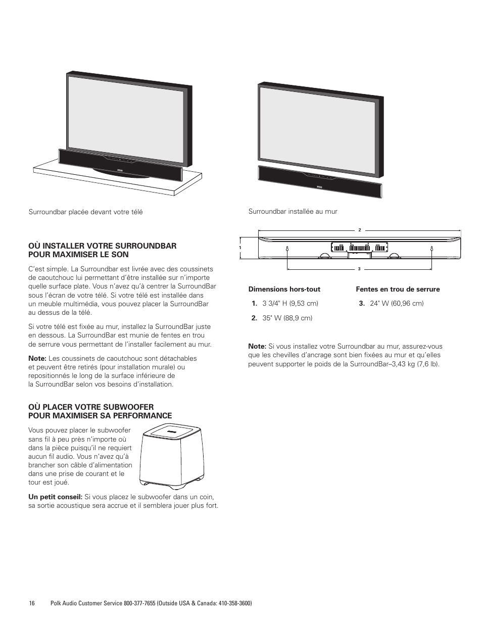 Polk Audio SurroundBar IHT 6000 Instant Home Theater AM1600-A User Manual | Page 16 / 32