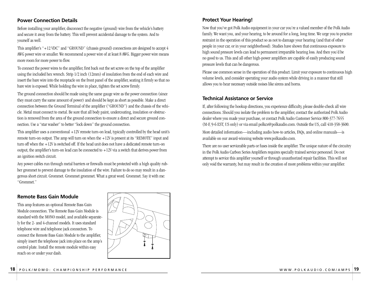 Polk Audio CARBON SERIES C300.2 User Manual | Page 10 / 13