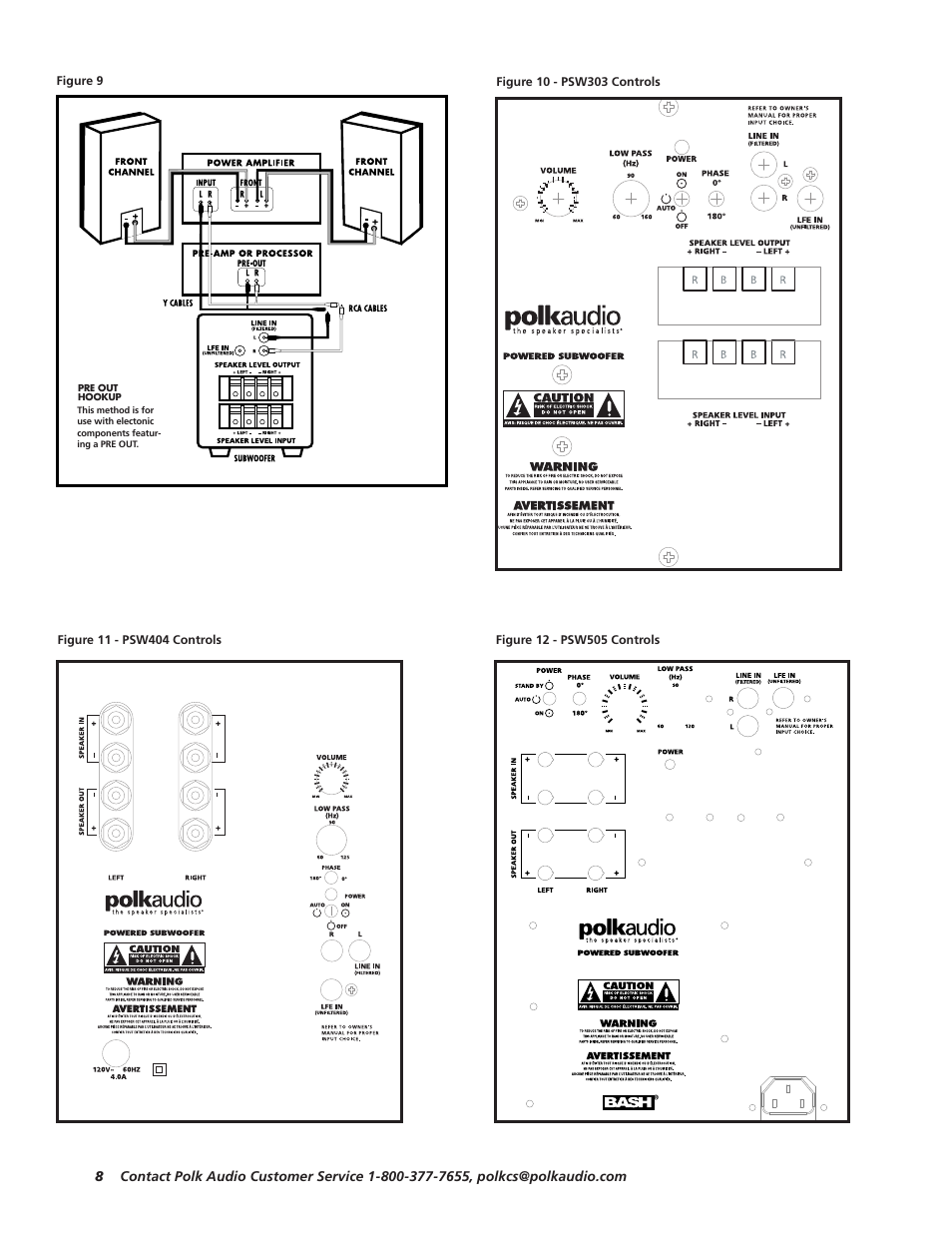 Polk Audio PSW 303 User Manual | Page 8 / 12