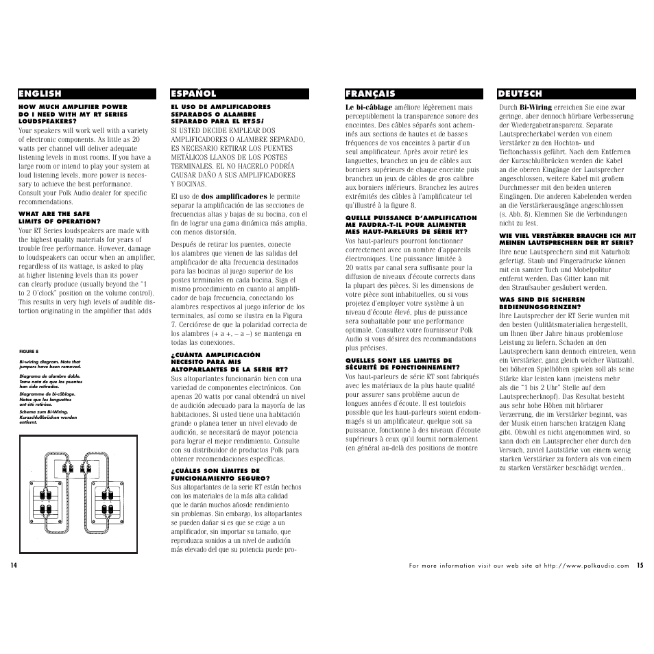 Polk Audio RT15 User Manual | Page 8 / 12