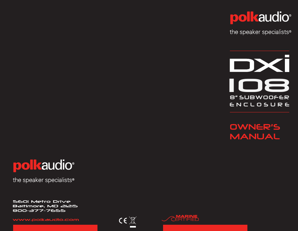 Polk Audio DXI108 User Manual | 8 pages