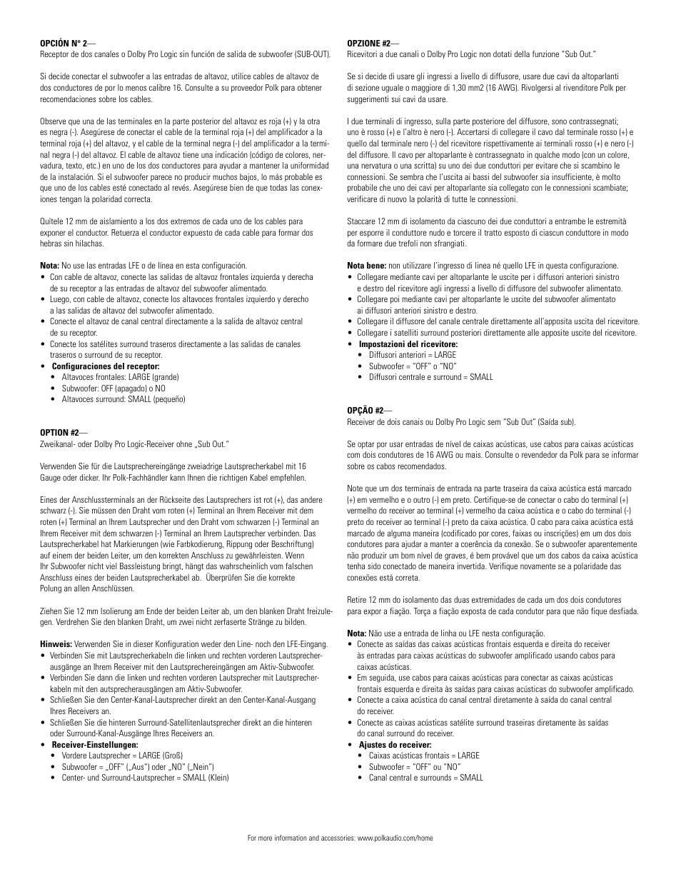 Polk Audio PSW10 User Manual | Page 11 / 19
