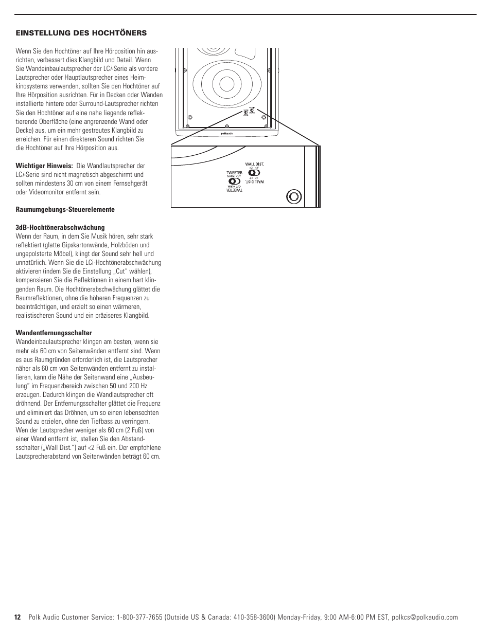 Polk Audio LCi-RTS105 User Manual | Page 12 / 28