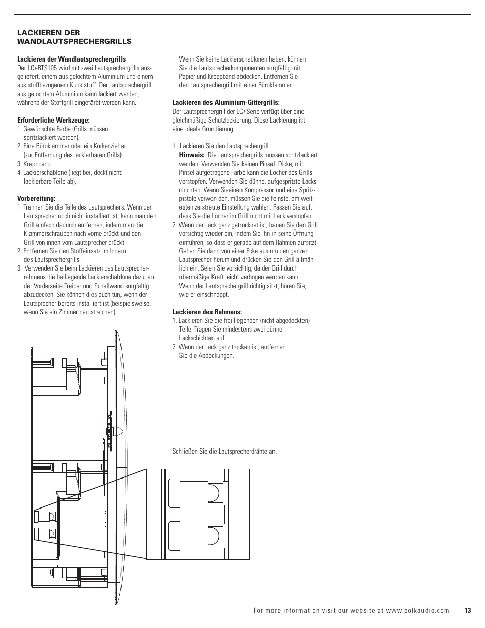 Polk Audio LCi-RTS105 User Manual | Page 13 / 28