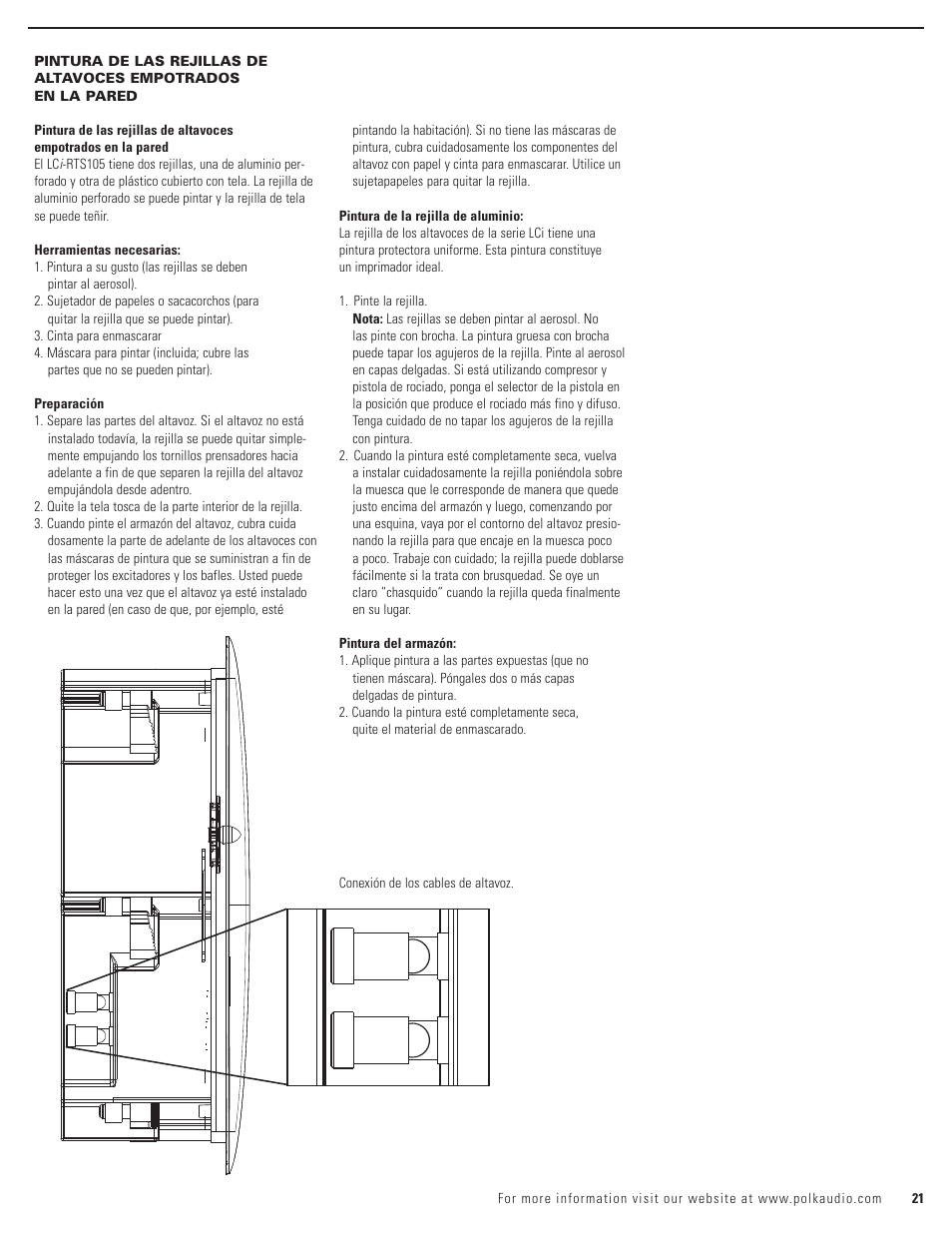 Polk Audio LCi-RTS105 User Manual | Page 21 / 28