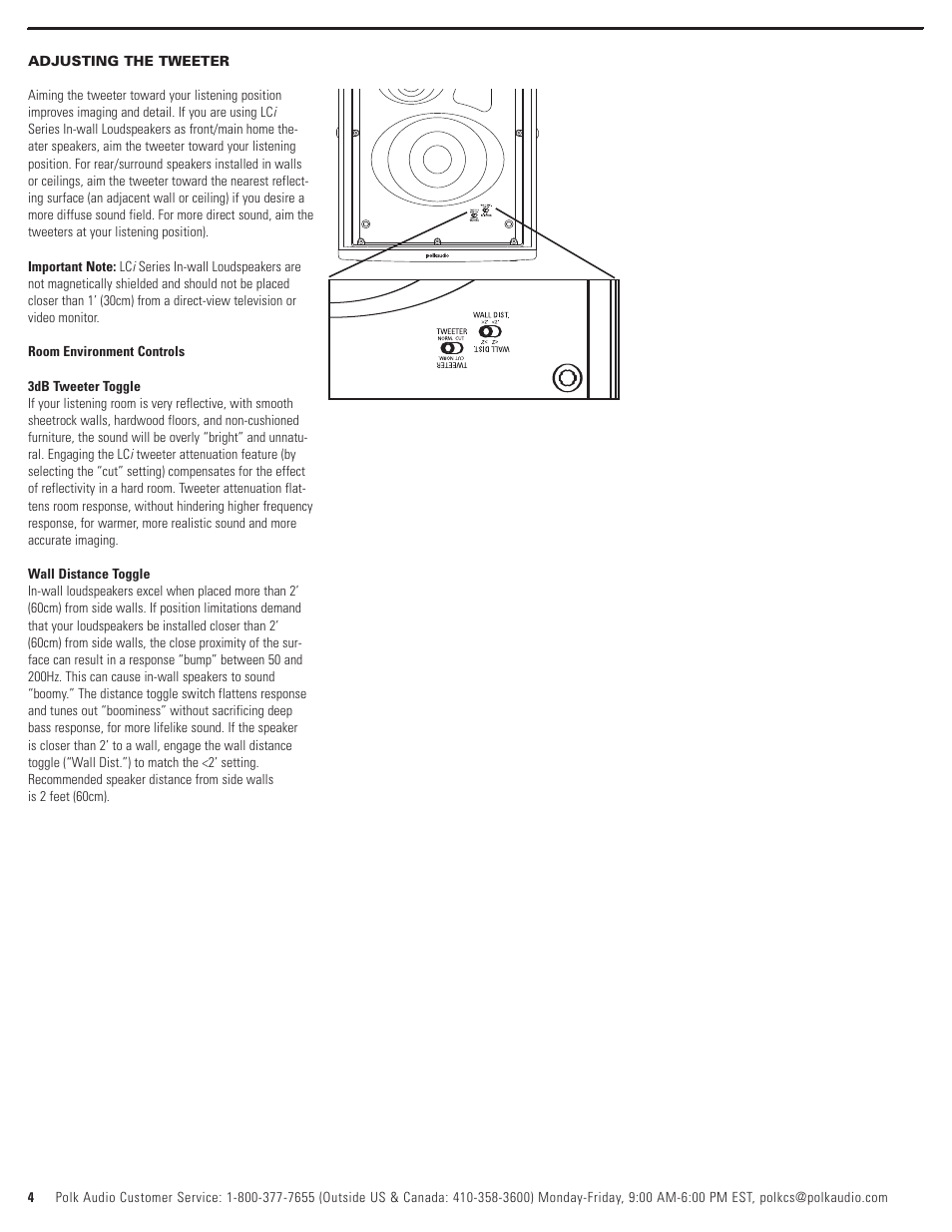 Polk Audio LCi-RTS105 User Manual | Page 4 / 28