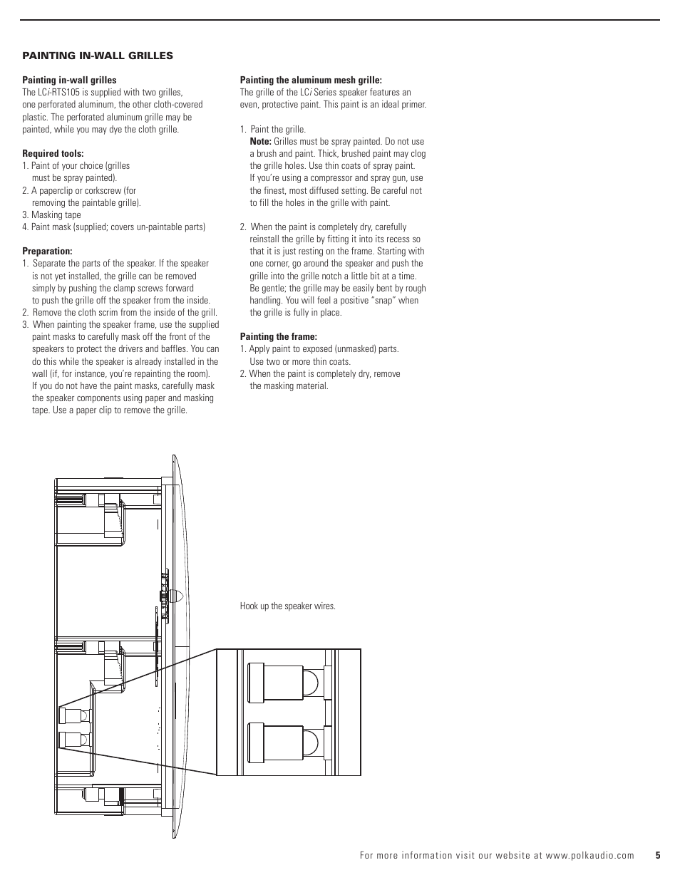 Polk Audio LCi-RTS105 User Manual | Page 5 / 28