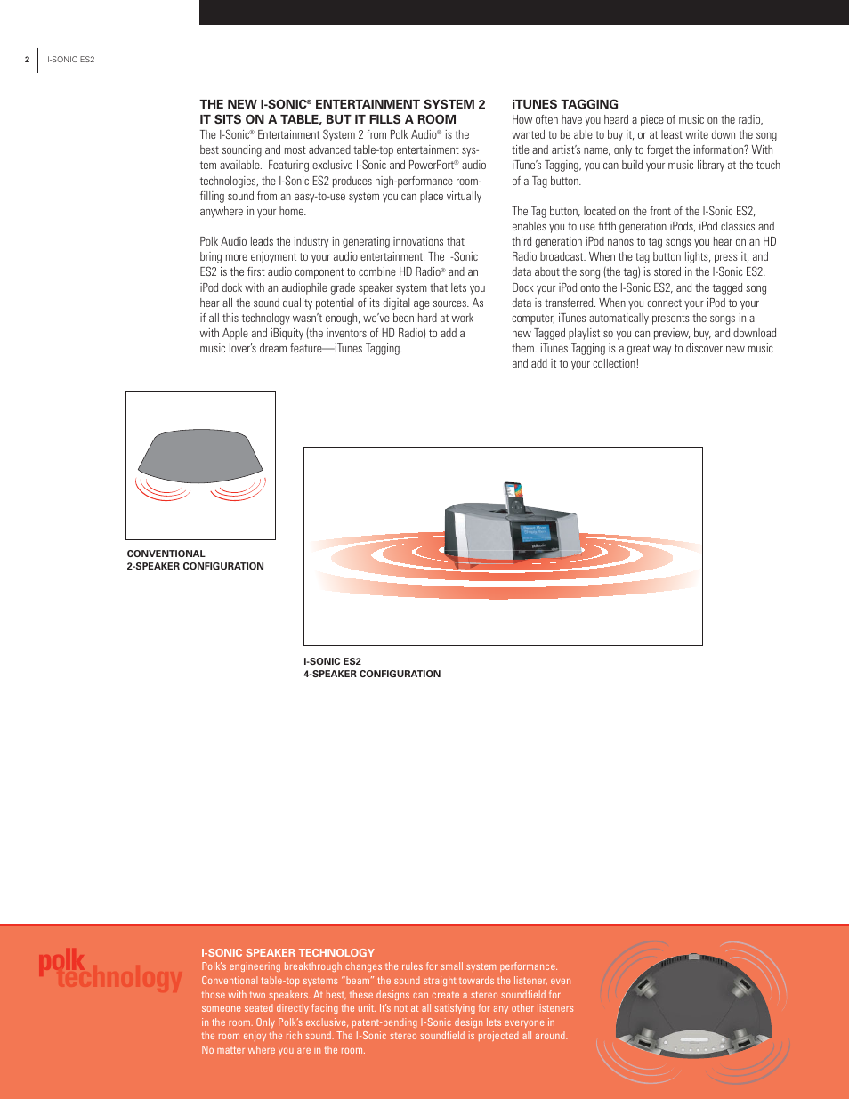 Polk technology | Polk Audio I-Sonic ES2 Series User Manual | Page 2 / 4