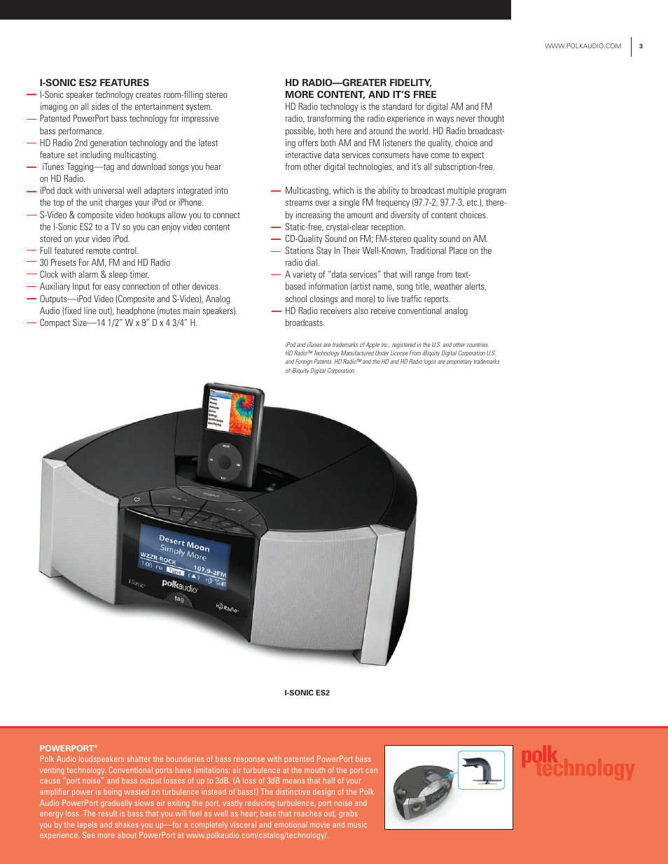 Polk technology | Polk Audio I-Sonic ES2 Series User Manual | Page 3 / 4