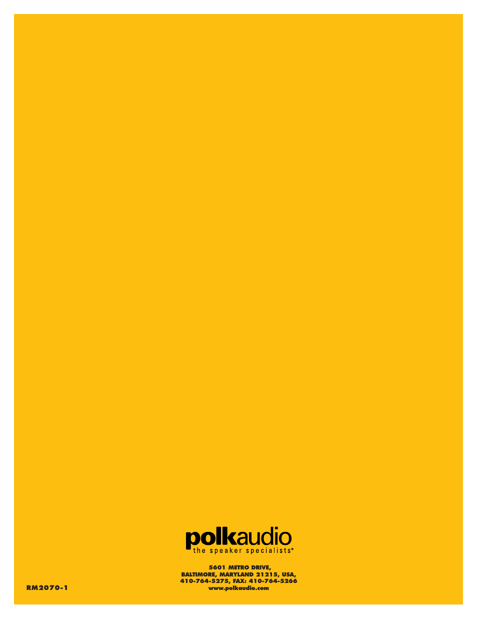 Polk Audio DR-3 User Manual | Page 16 / 16