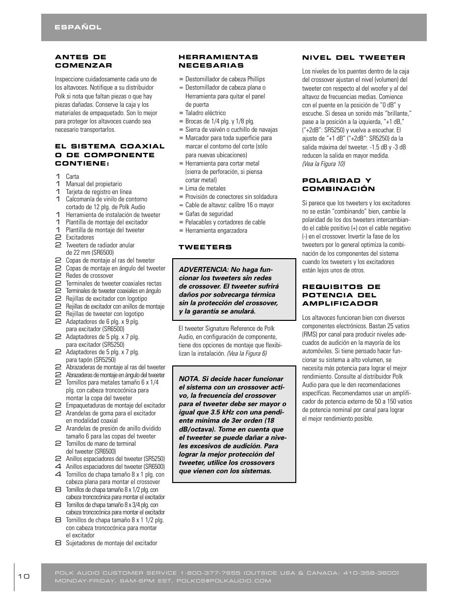 Polk Audio SR65006 User Manual | Page 10 / 24