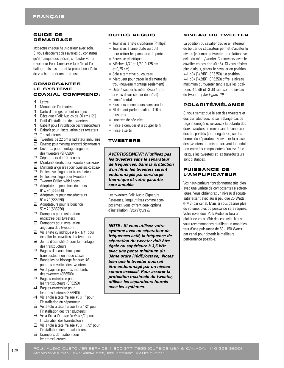 Polk Audio SR65006 User Manual | Page 12 / 24