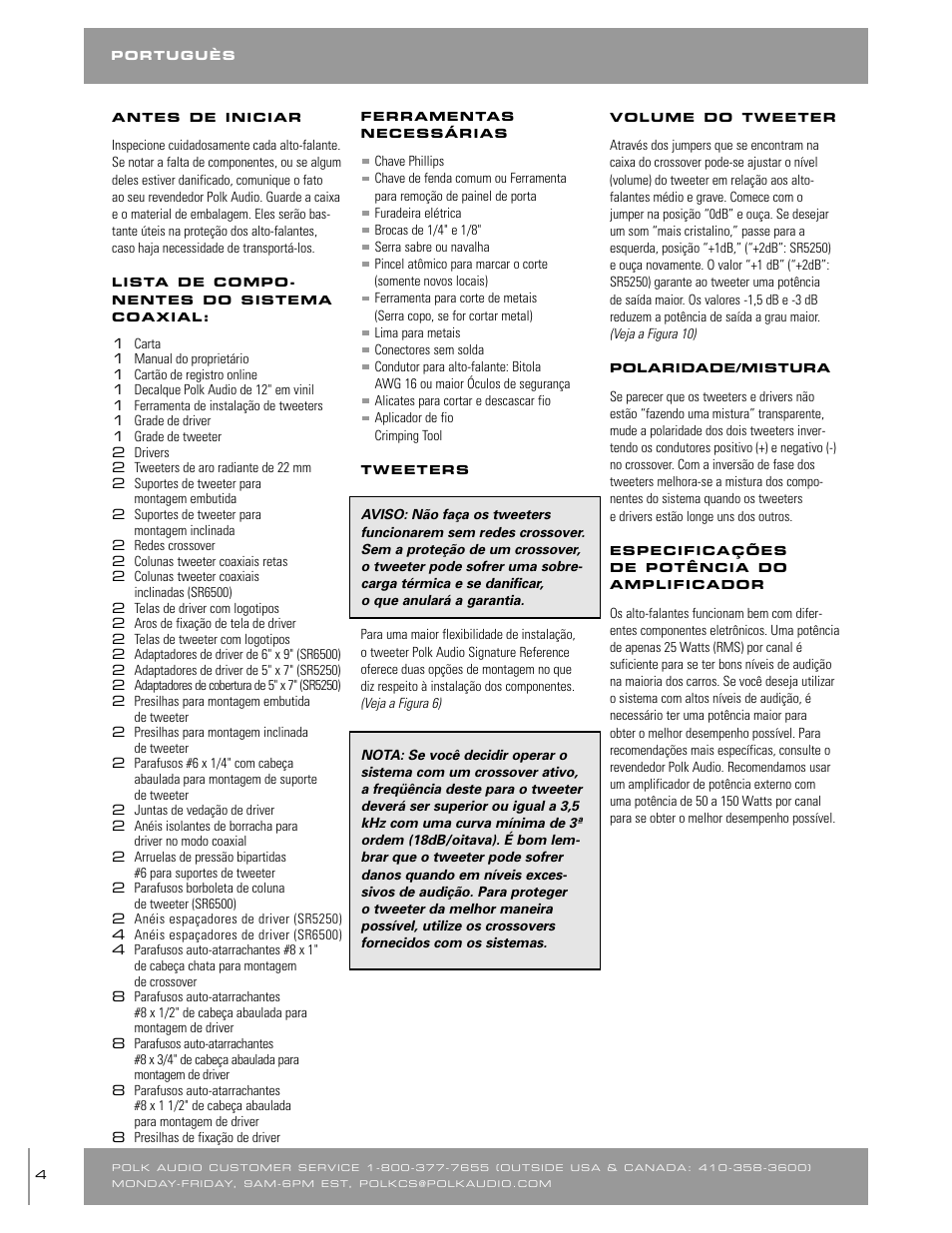 Polk Audio SR65006 User Manual | Page 4 / 24