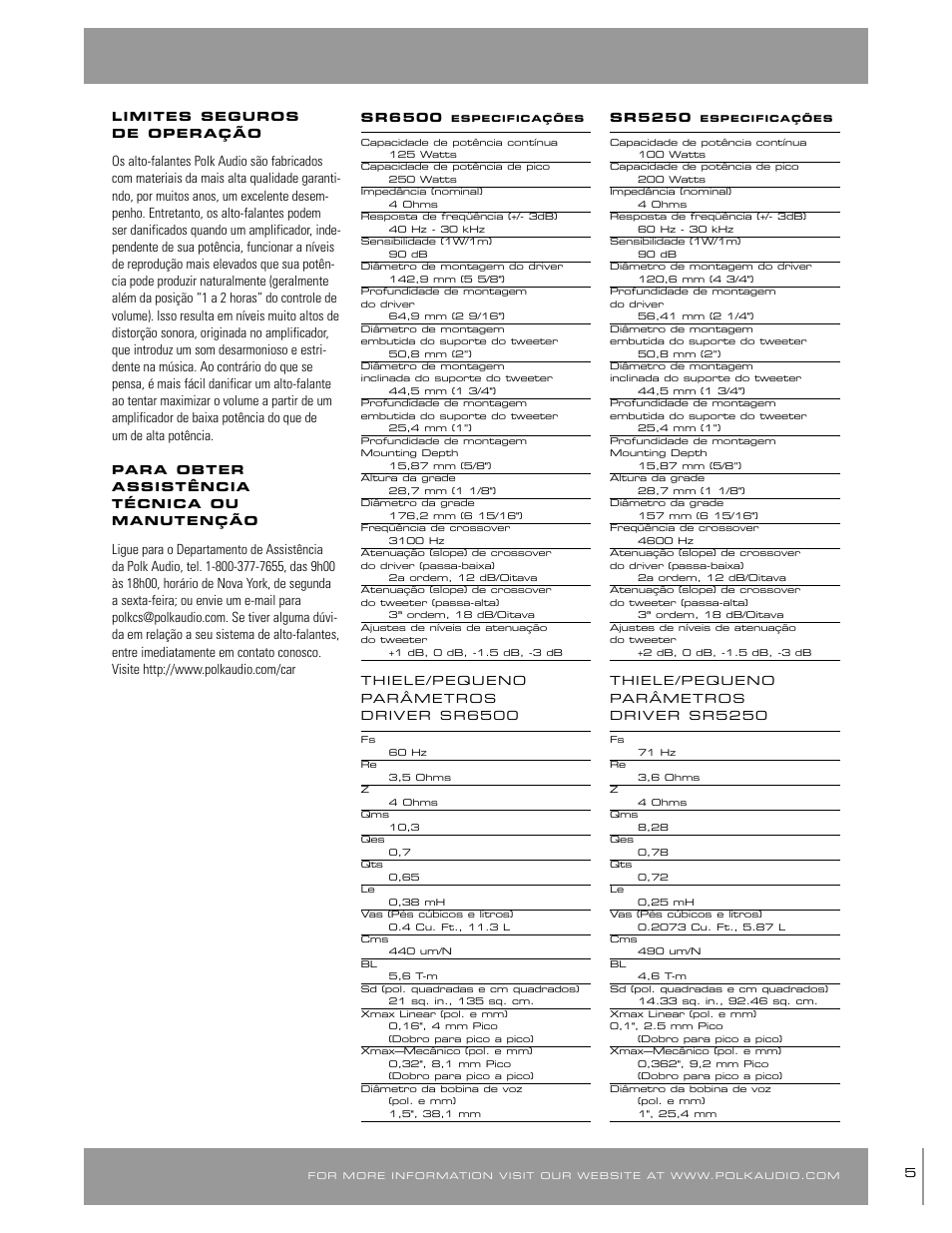 Polk Audio SR65006 User Manual | Page 5 / 24