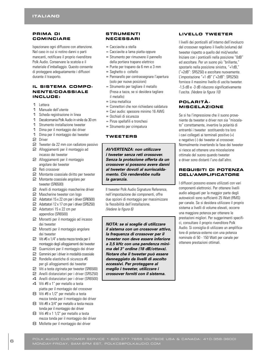 Polk Audio SR65006 User Manual | Page 6 / 24